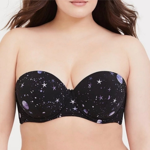 Torrid Strapless Push-Up Smooth Straight Back Bra Galaxy Print Size 44DDD - Picture 1 of 6
